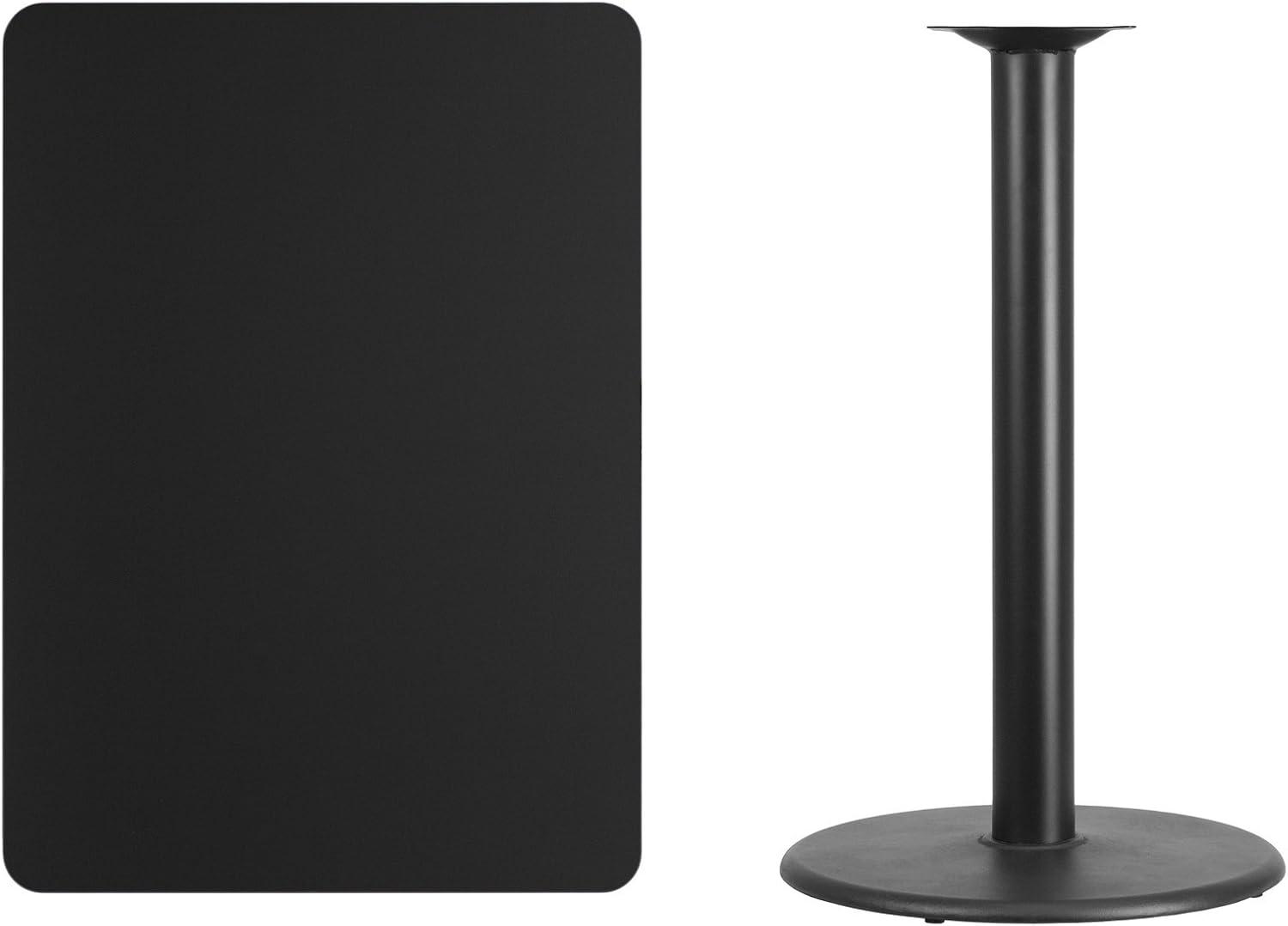 image:imageFlash Furniture 30 x 42 Rectangular Natural Laminate Table Top with 24 Round Bar Height Table BaseBlack