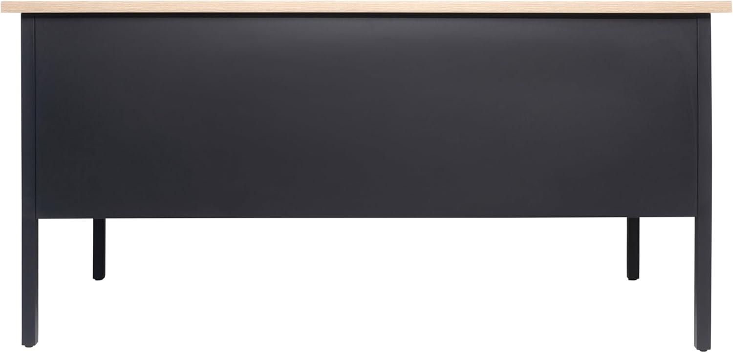 image:imageFlash Furniture Cambridge Double Pedestal Desk with 5 Locking Drawers Commercial Grade Teachers or Office Desk 30x60 Metal Frame WalnutBlackWhite Oak