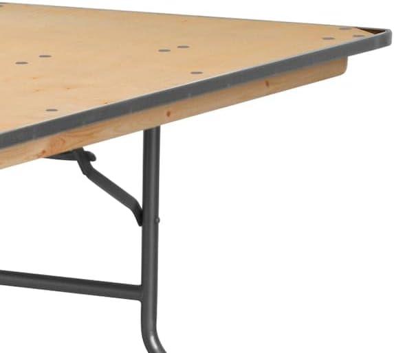 image:imageFlash Furniture Fielder 8 Rectangular AllOccasion Birchwood Folding Event Table Foldable Portable Banquet Table with Wooden Top NaturalSilver30W x 96L