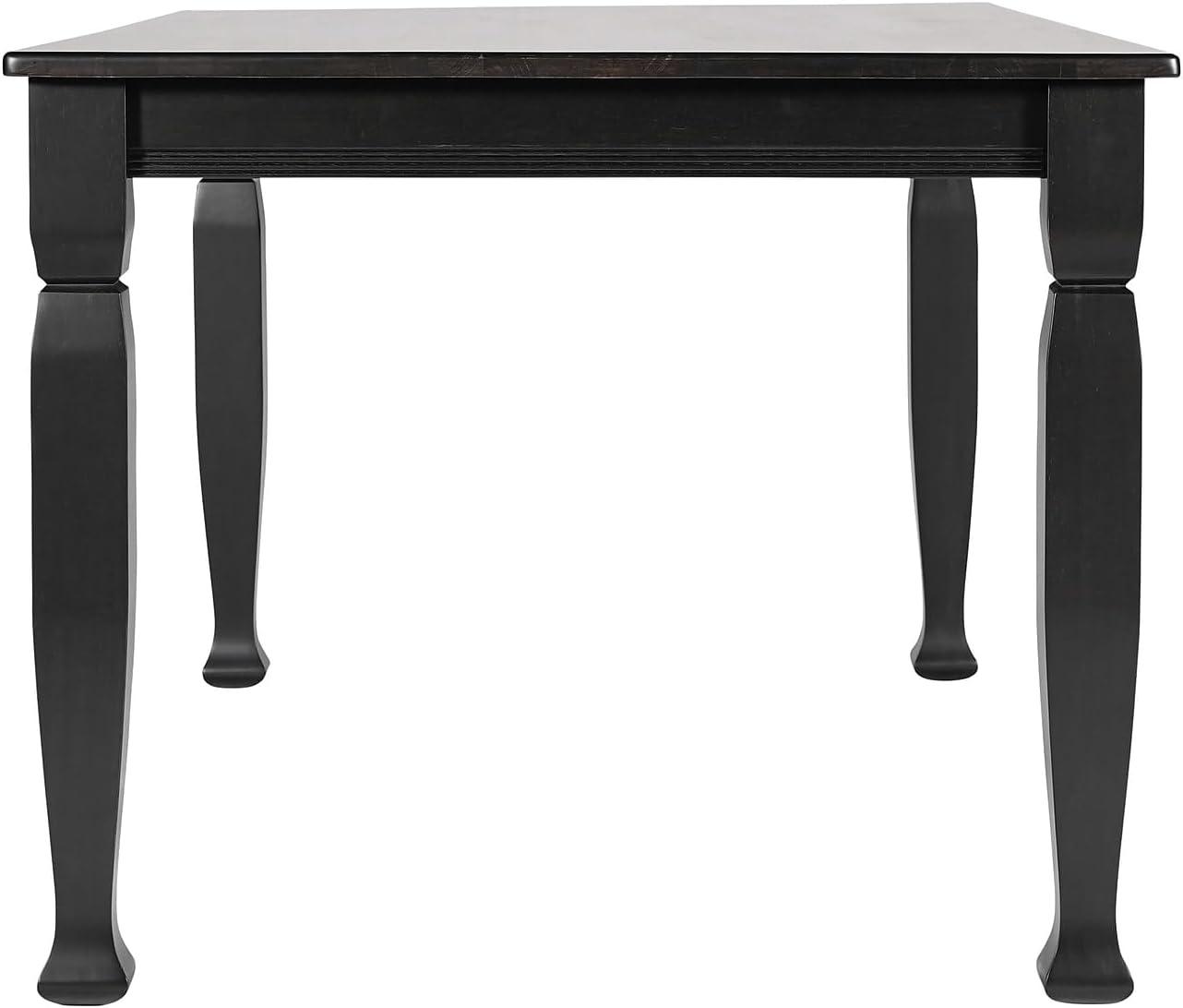 image:imageFlash Furniture Grace Solid Dining Turned Wooden Legs Commercial Grade Heavy Duty Rectangle Wood Table for 6 60 Walnut MatteBlack Matte