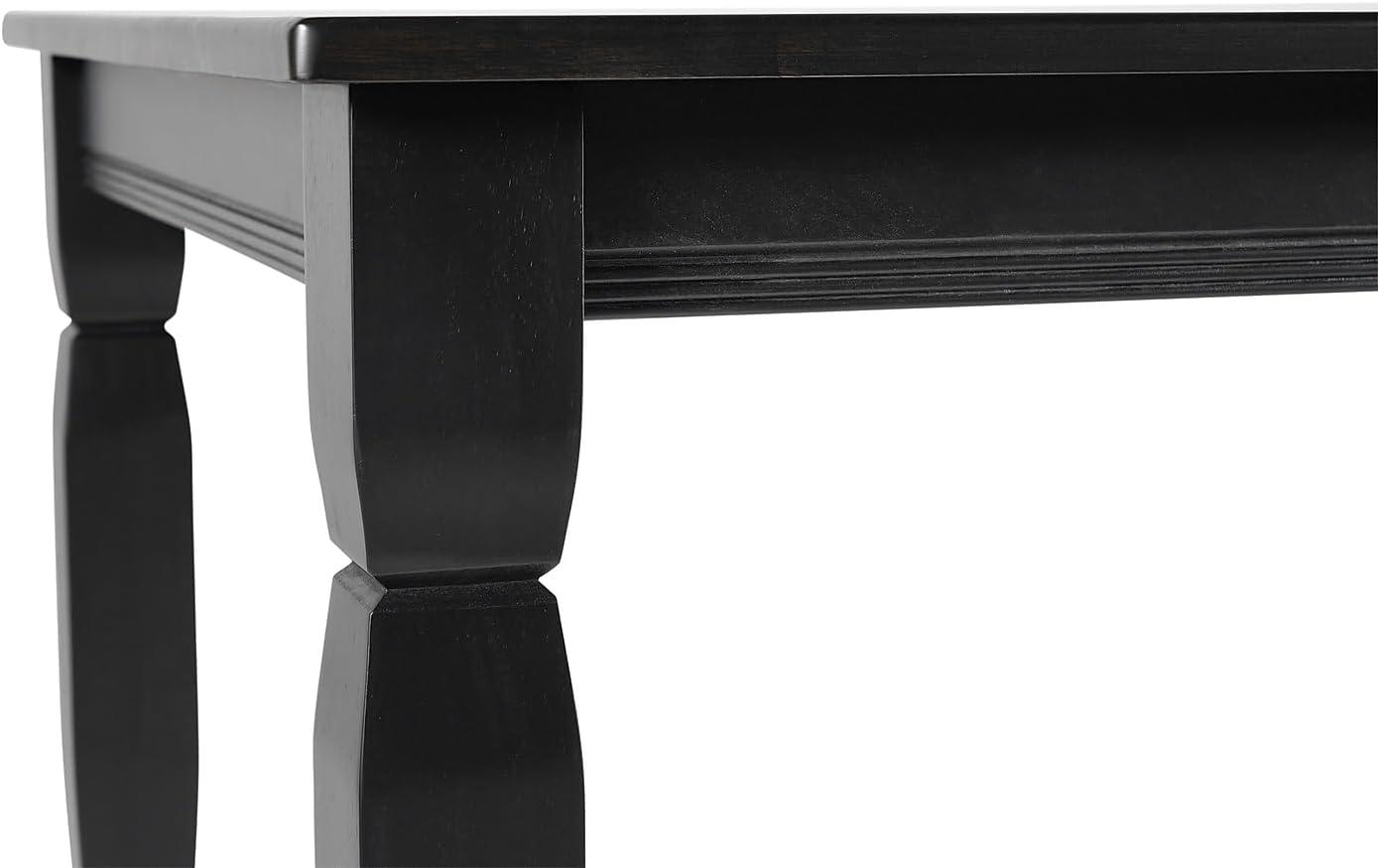 image:imageFlash Furniture Grace Solid Dining Turned Wooden Legs Commercial Grade Heavy Duty Rectangle Wood Table for 6 60 Walnut MatteBlack Matte
