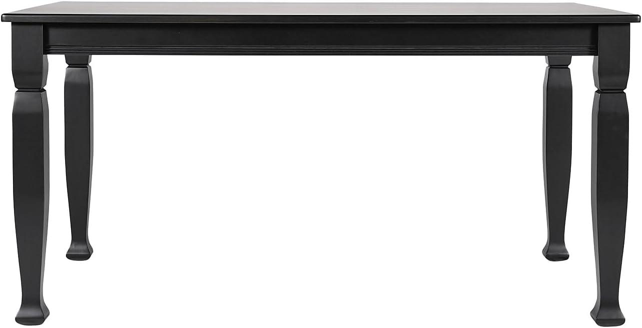 image:imageFlash Furniture Grace Solid Dining Turned Wooden Legs Commercial Grade Heavy Duty Rectangle Wood Table for 6 60 Walnut MatteBlack Matte