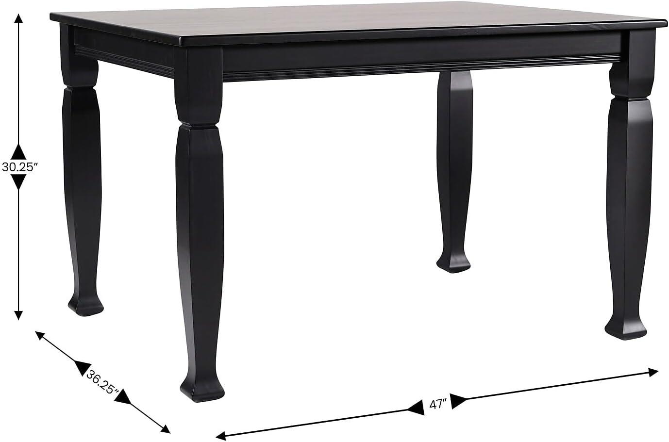 image:imageFlash Furniture Grace Solid Dining Turned Wooden Legs Commercial Grade Heavy Duty Rectangle Wood Table for 6 60 Walnut MatteBlack Matte