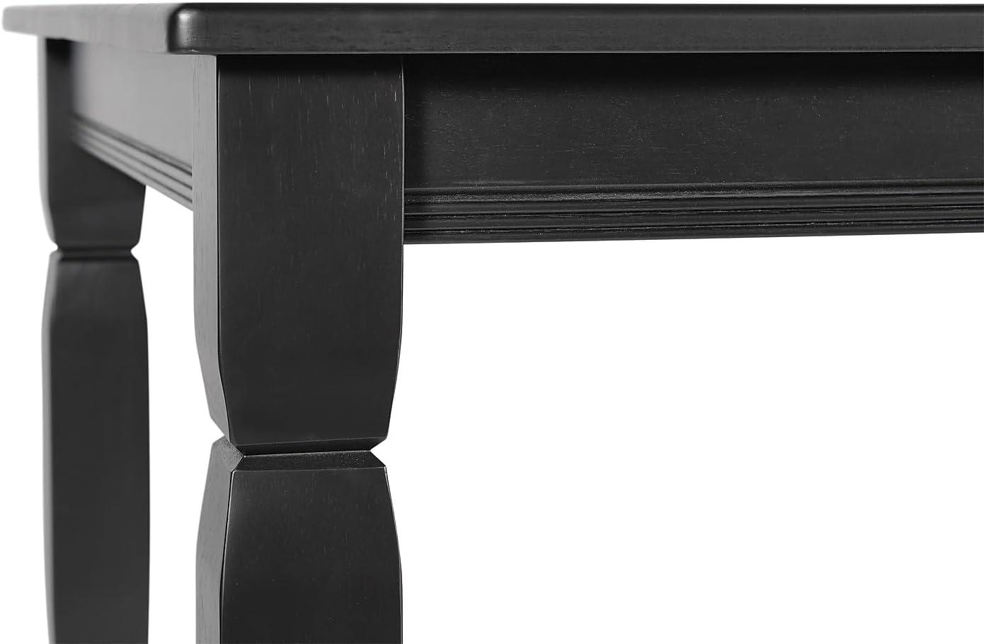 image:imageFlash Furniture Grace Solid Dining Turned Wooden Legs Commercial Grade Heavy Duty Rectangle Wood Table for 6 60 Walnut MatteBlack Matte