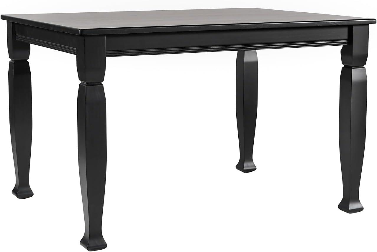 image:imageFlash Furniture Grace Solid Dining Turned Wooden Legs Commercial Grade Heavy Duty Rectangle Wood Table for 6 60 Walnut MatteBlack Matte