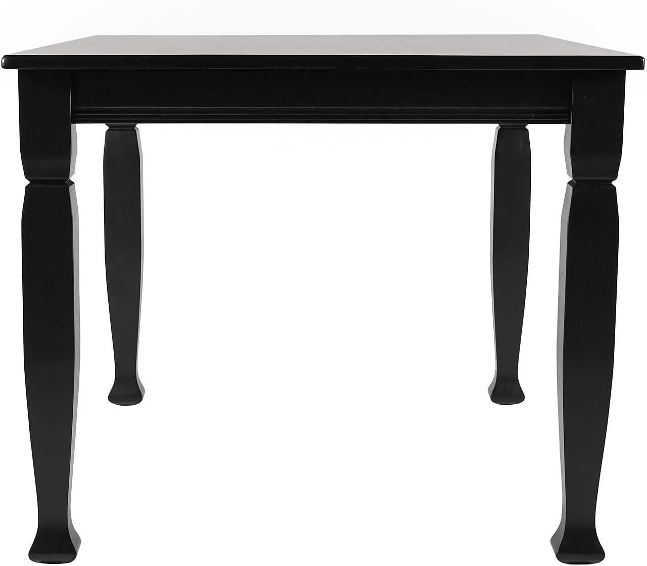 image:imageFlash Furniture Grace Solid Dining Turned Wooden Legs Commercial Grade Heavy Duty Rectangle Wood Table for 6 60 Walnut MatteBlack Matte
