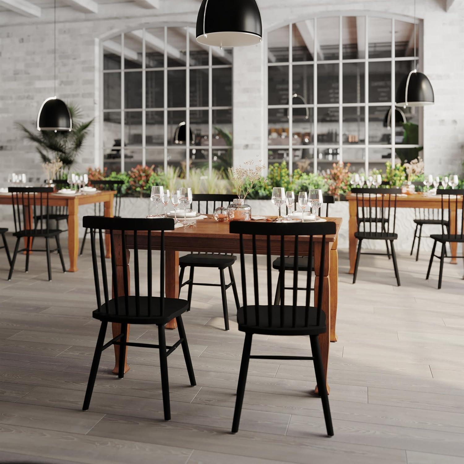 image:imageFlash Furniture Grace Solid Dining Turned Wooden Legs Commercial Grade Heavy Duty Rectangle Wood Table for 6 60 Walnut MatteWalnut Matte