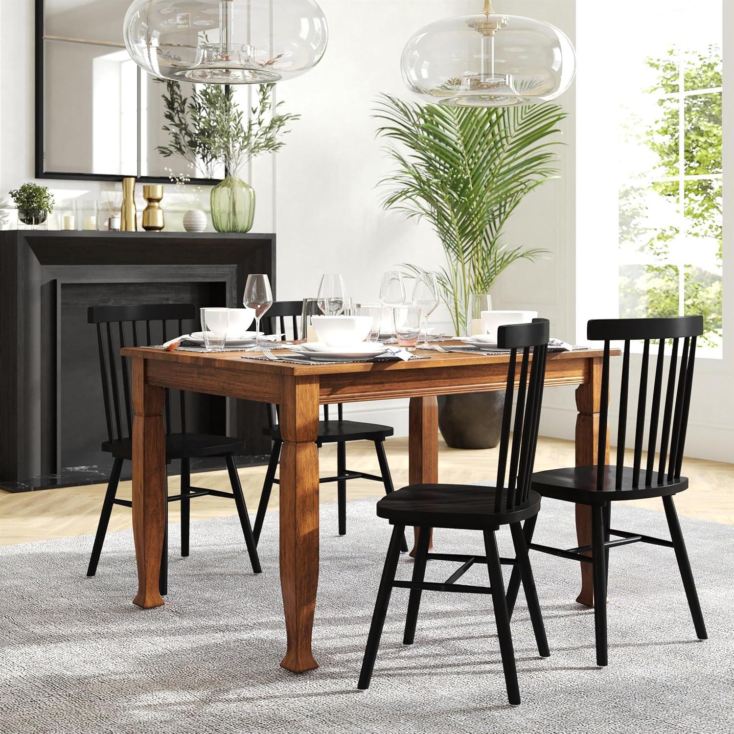 image:imageFlash Furniture Grace Solid Dining Turned Wooden Legs Commercial Grade Heavy Duty Rectangle Wood Table for 6 60 Walnut MatteWalnut Matte
