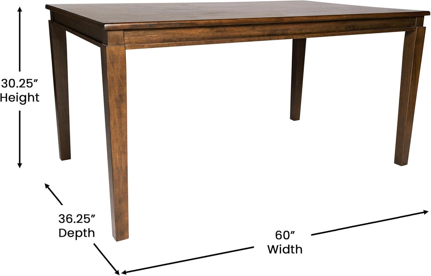 image:imageFlash Furniture Henry 47 Solid Wood Dining Table Commercial Grade Heavy Duty Rectangle Wood Table Water Resistant Finish Seating for 4 Black MatteBrown Matte