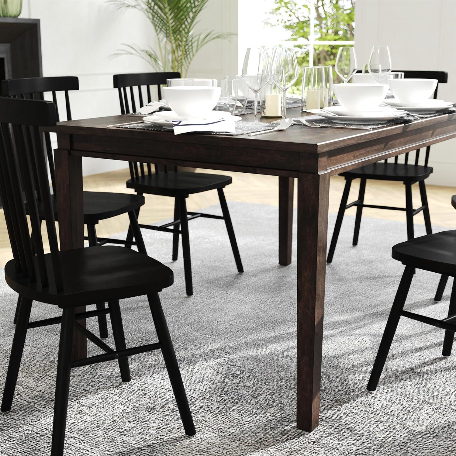 image:imageFlash Furniture Henry 47 Solid Wood Dining Table Commercial Grade Heavy Duty Rectangle Wood Table Water Resistant Finish Seating for 4 Black MatteWenge Matte