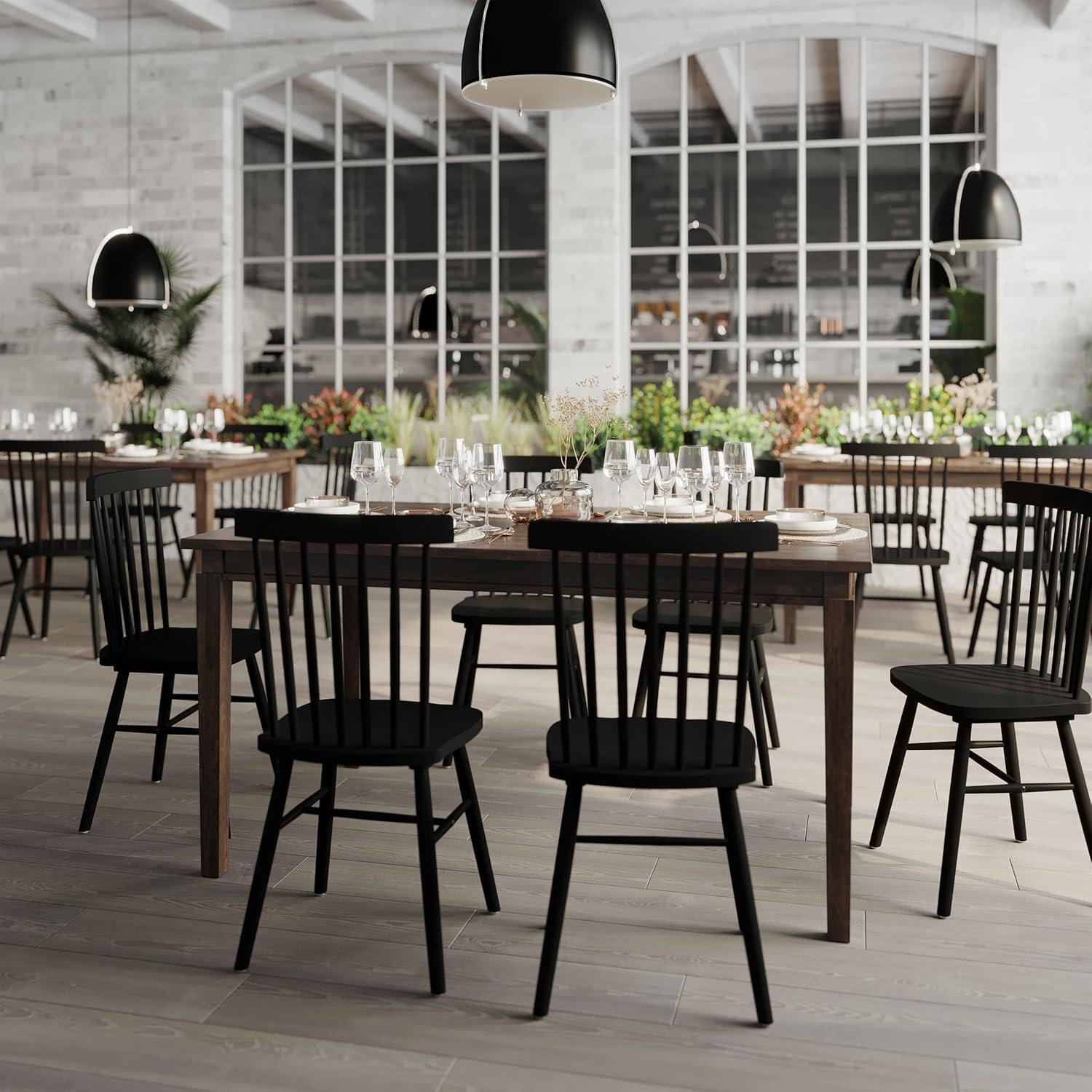 image:imageFlash Furniture Henry 47 Solid Wood Dining Table Commercial Grade Heavy Duty Rectangle Wood Table Water Resistant Finish Seating for 4 Black MatteWenge Matte