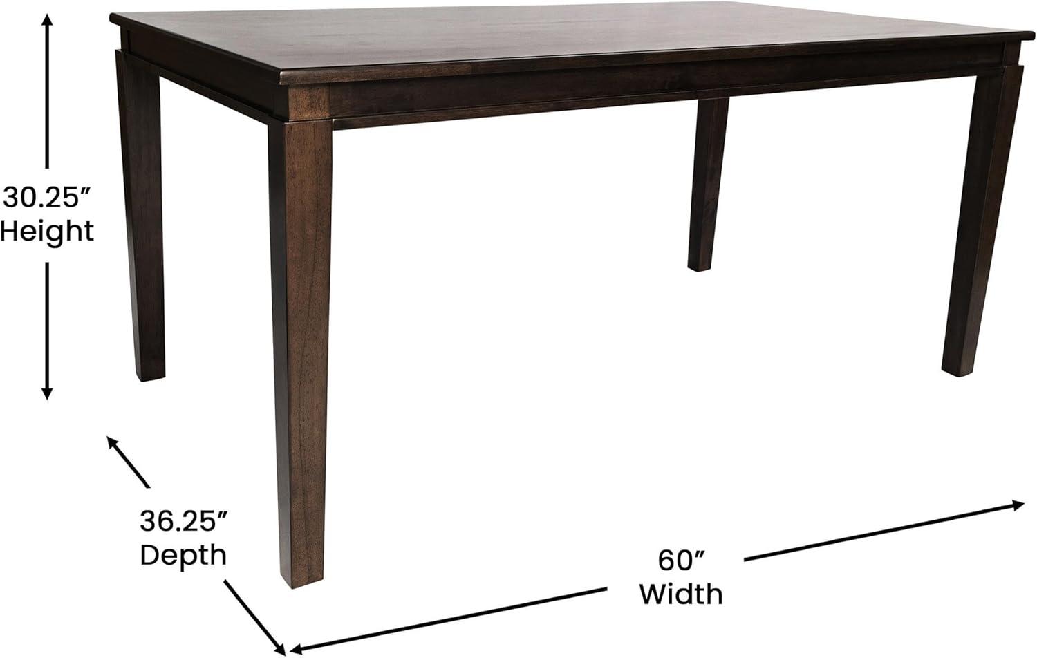 image:imageFlash Furniture Henry 47 Solid Wood Dining Table Commercial Grade Heavy Duty Rectangle Wood Table Water Resistant Finish Seating for 4 Black MatteWenge Matte