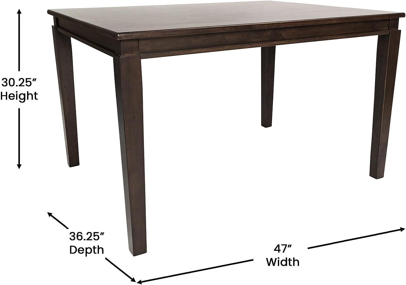 image:imageFlash Furniture Henry 47 Solid Wood Dining Table Commercial Grade Heavy Duty Rectangle Wood Table Water Resistant Finish Seating for 4 Black MatteWenge Matte