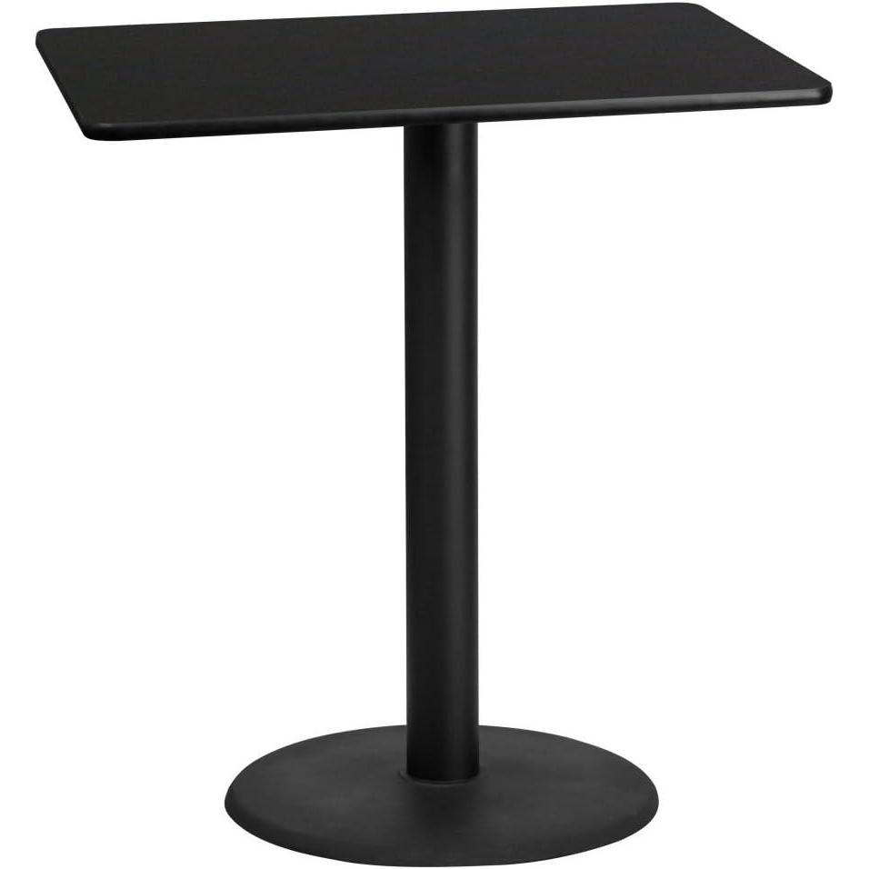 image:imageFlash Furniture 30 x 42 Rectangular Natural Laminate Table Top with 24 Round Bar Height Table BaseBlack