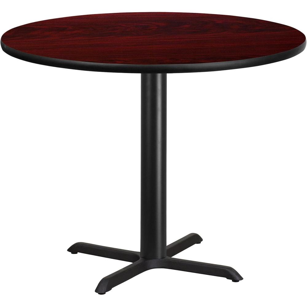 image:imageFlash Furniture 42 Round Black Laminate Table Top with 33 x 33 Table Height BaseMahogany