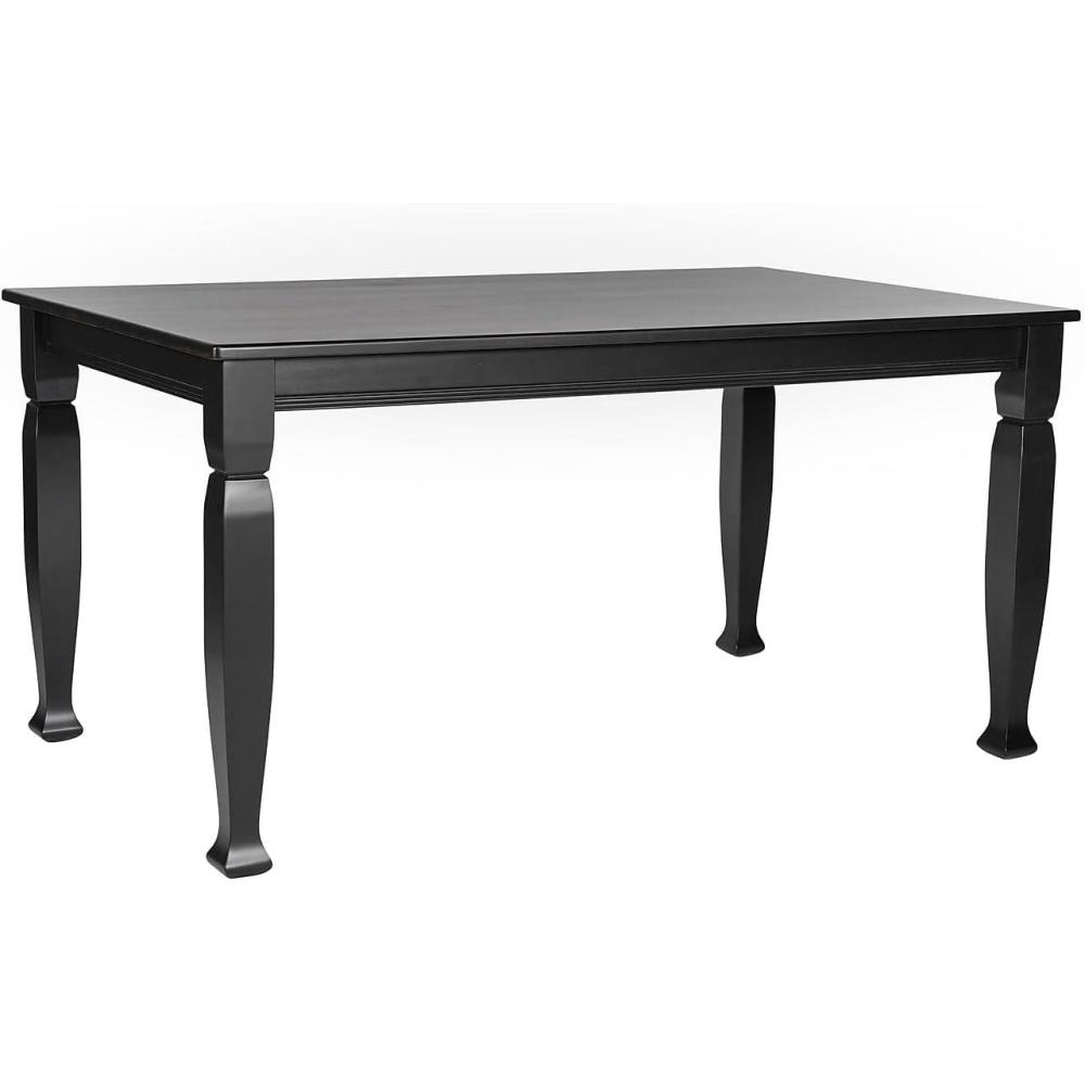 image:imageFlash Furniture Grace Solid Dining Turned Wooden Legs Commercial Grade Heavy Duty Rectangle Wood Table for 6 60 Walnut MatteBlack Matte