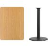 Flash Furniture 30” x 42” Rectangular Natural Laminate Table Top with 24” Round Bar Height Table Base(Black)