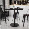 Flash Furniture 30” x 42” Rectangular Natural Laminate Table Top with 24” Round Bar Height Table Base(Black)