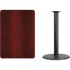 Flash Furniture 30” x 42” Rectangular Natural Laminate Table Top with 24” Round Bar Height Table Base(Mahogany)