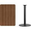 Flash Furniture 30” x 42” Rectangular Natural Laminate Table Top with 24” Round Bar Height Table Base(Walnut)