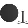 Flash Furniture 42” Round Black Laminate Table Top with 33” x 33” Table Height Base(Black)