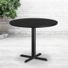 Flash Furniture 42” Round Black Laminate Table Top with 33” x 33” Table Height Base(Black)