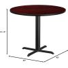 Flash Furniture 42” Round Black Laminate Table Top with 33” x 33” Table Height Base(Mahogany)