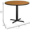 Flash Furniture 42” Round Black Laminate Table Top with 33” x 33” Table Height Base(Natural)