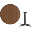 Flash Furniture 42” Round Black Laminate Table Top with 33” x 33” Table Height Base(Walnut)