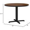 Flash Furniture 42” Round Black Laminate Table Top with 33” x 33” Table Height Base(Walnut)
