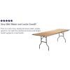 Flash Furniture Fielder 8′ Rectangular All-Occasion Birchwood Folding Event Table, Foldable Portable Banquet Table with Wooden Top, Natural/Silver(30″W x 96″L)
