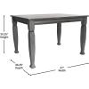 Flash Furniture Grace Solid Dining Turned Wooden Legs, Commercial Grade Heavy Duty Rectangle Wood Table for 6, 60″, Walnut Matte(Antique Gray)