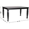 Flash Furniture Grace Solid Dining Turned Wooden Legs, Commercial Grade Heavy Duty Rectangle Wood Table for 6, 60″, Walnut Matte(Black Matte)