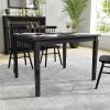 Flash Furniture Henry 47″ Solid Wood Dining Table, Commercial Grade Heavy Duty Rectangle Wood Table, Water Resistant Finish, Seating for 4, Black Matte(Black Matte)