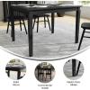 Flash Furniture Henry 47″ Solid Wood Dining Table, Commercial Grade Heavy Duty Rectangle Wood Table, Water Resistant Finish, Seating for 4, Black Matte(Black Matte)