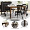 Flash Furniture Henry 47″ Solid Wood Dining Table, Commercial Grade Heavy Duty Rectangle Wood Table, Water Resistant Finish, Seating for 4, Black Matte(Brown Matte)
