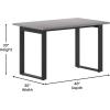 Flash Furniture Redmond Conference Table with U-Frame Base, Commercial Water and Scratch Resistant Laminate Finish, PVC Edge, Heavy Duty Steel Frame, 48×30, Gray Oak(Gray Oak)