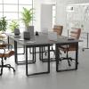 Flash Furniture Redmond Conference Table with U-Frame Base, Commercial Water and Scratch Resistant Laminate Finish, PVC Edge, Heavy Duty Steel Frame, 48×30, Gray Oak(Gray Oak)
