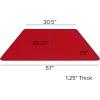 Flash Furniture Wren 29”W x 57”L Trapezoid Oak Thermal Laminate Activity Table – Height Adjustable Short Legs(Red)