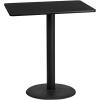Flash Furniture 30” x 42” Rectangular Natural Laminate Table Top with 24” Round Bar Height Table Base(Black)