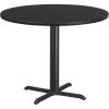 Flash Furniture 42” Round Black Laminate Table Top with 33” x 33” Table Height Base(Black)