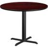 Flash Furniture 42” Round Black Laminate Table Top with 33” x 33” Table Height Base(Mahogany)