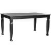 Flash Furniture Grace Solid Dining Turned Wooden Legs, Commercial Grade Heavy Duty Rectangle Wood Table for 6, 60″, Walnut Matte(Black Matte)