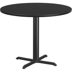 Flash Furniture 42” Round Black Laminate Table Top with 33” x 33” Table Height Base(Black)