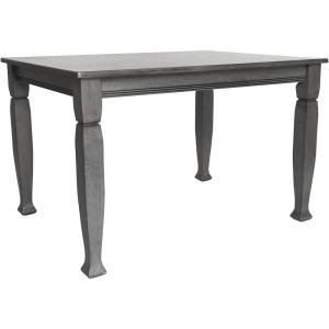 Flash Furniture Grace Solid Dining Turned Wooden Legs, Commercial Grade Heavy Duty Rectangle Wood Table for 6, 60″, Walnut Matte(Antique Gray)