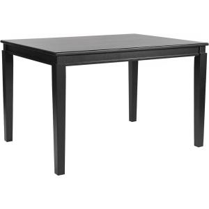 Flash Furniture Henry 47″ Solid Wood Dining Table, Commercial Grade Heavy Duty Rectangle Wood Table, Water Resistant Finish, Seating for 4, Black Matte(Black Matte)