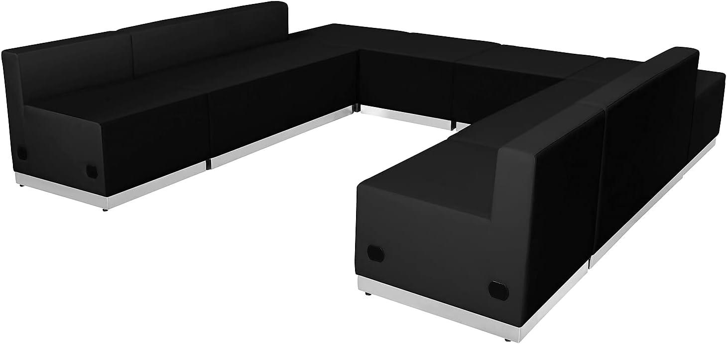 image:imageFlash Furniture HERCULES Alon Series Black LeatherSoft Reception Configuration 8 PiecesBlack