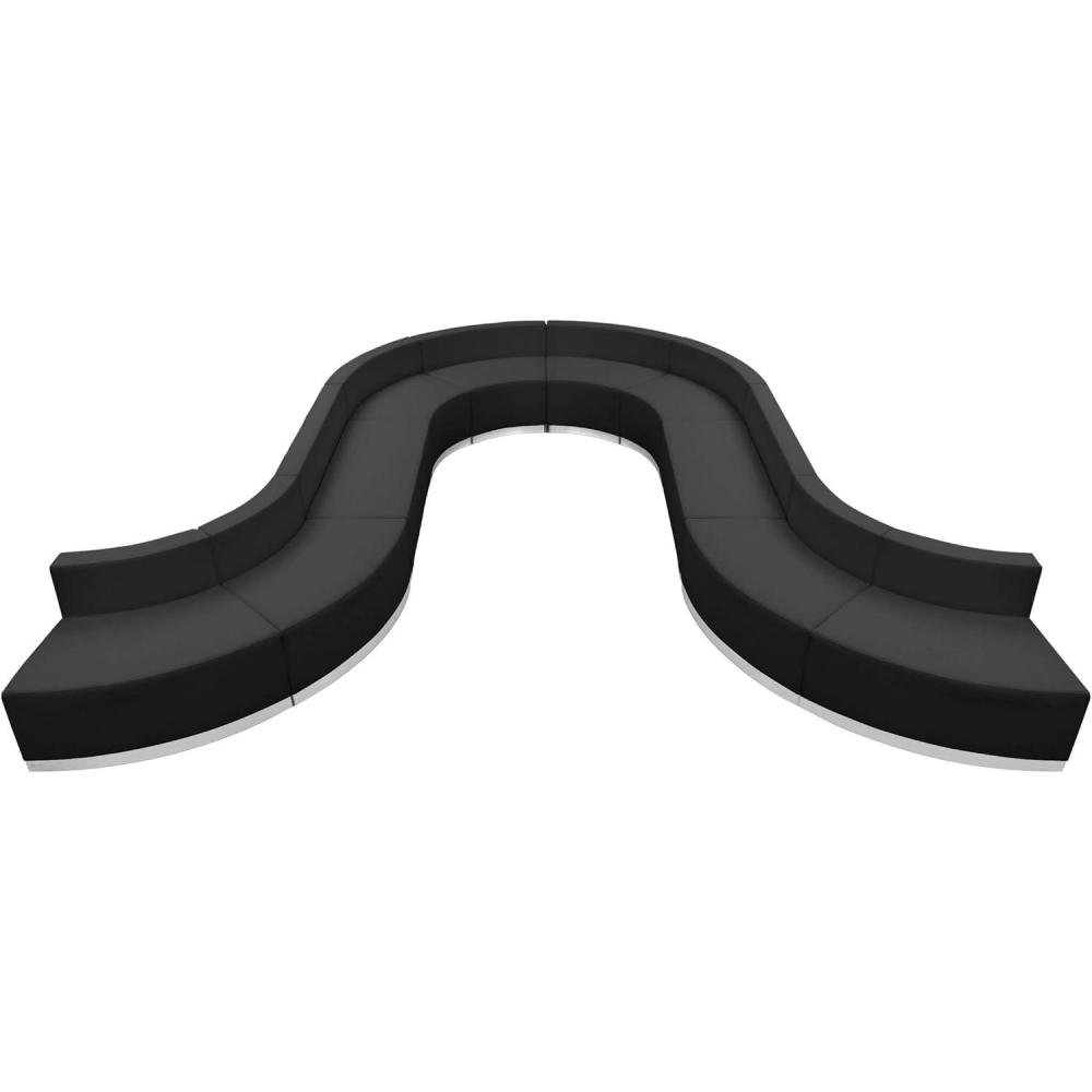image:imageFlash Furniture HERCULES Alon Series Black LeatherSoft Reception Configuration 10 PiecesBlack