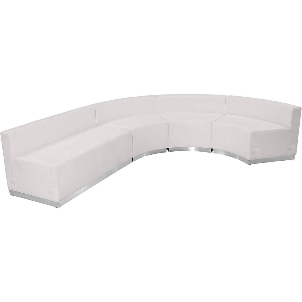 image:imageFlash Furniture HERCULES Alon Series Black LeatherSoft Reception Configuration 4 PiecesMelrose White