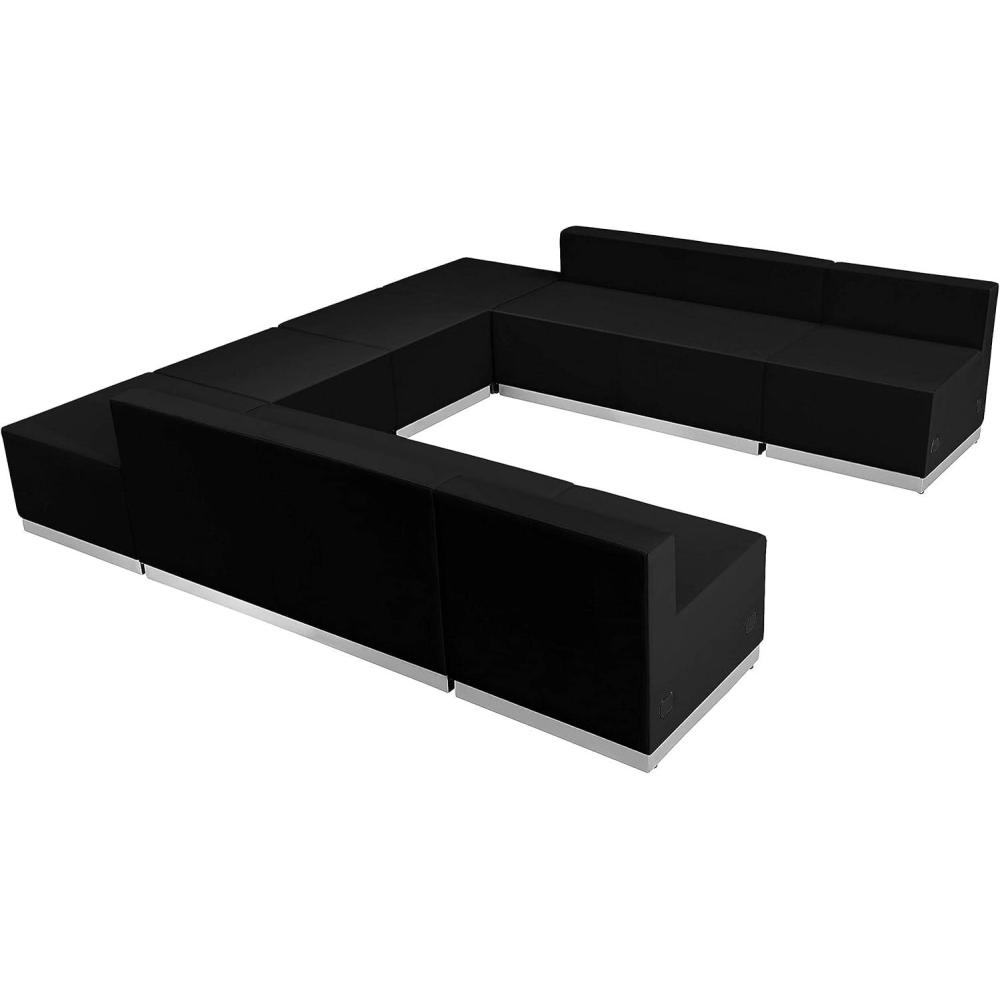 image:imageFlash Furniture HERCULES Alon Series Black LeatherSoft Reception Configuration 8 PiecesBlack